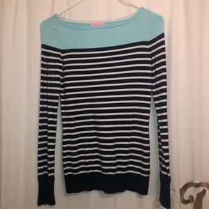 LILY PULITZER NAVY BLUE STRIPED SWEATER